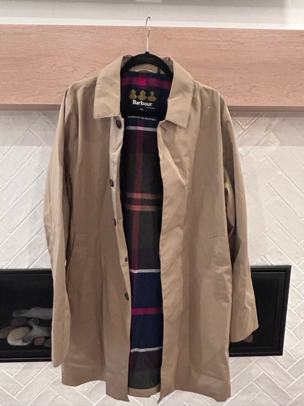 Men’s Barbour Wadded Lorden Mac Trench Coat XL